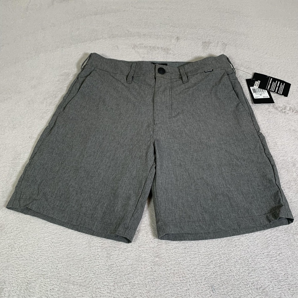 Hurley Phantom Chino Shorts Mens 28 Gray Performance Stretch 7.5" Inseam NEW‎